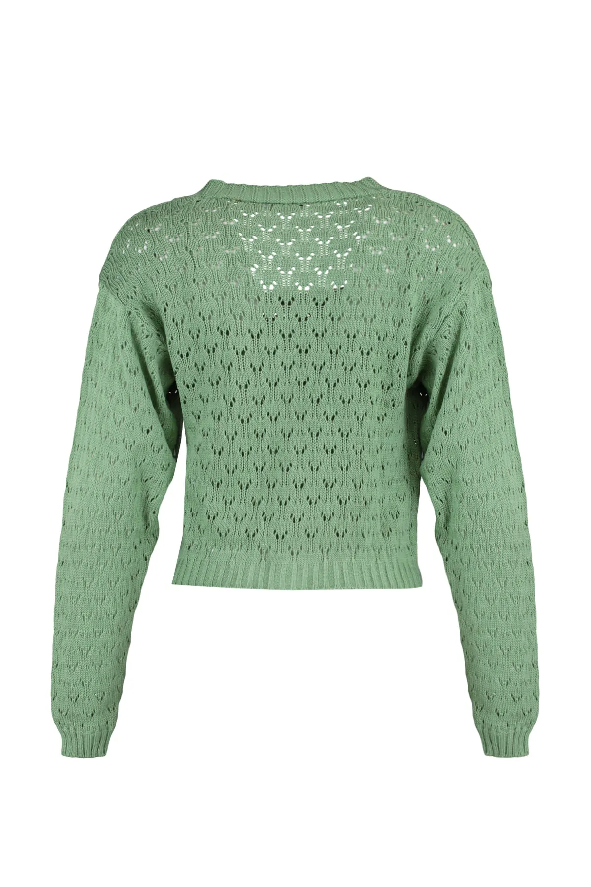 Trendyol Collection  Mintgrünes Strickset mit durchbrochenem Knopfdetail und Bluse