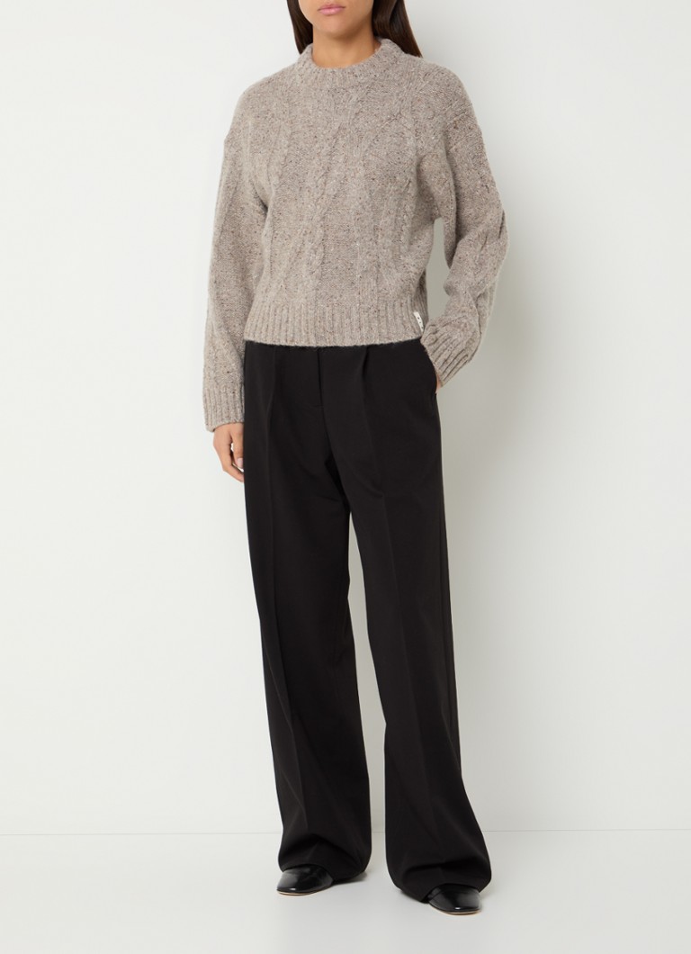 Maglione OLAF a trecce grosse, misto lana mélange