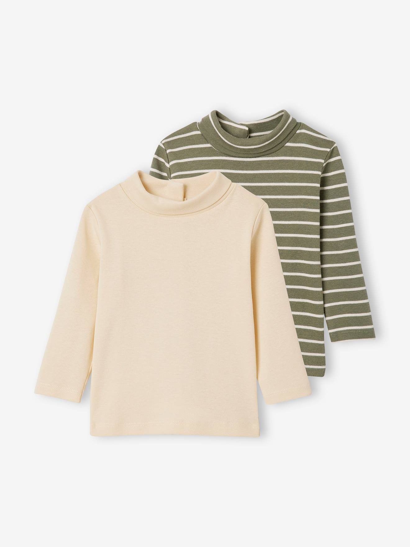 Lot de 2 sous-pulls bébé garçon BASICS gris clair chine