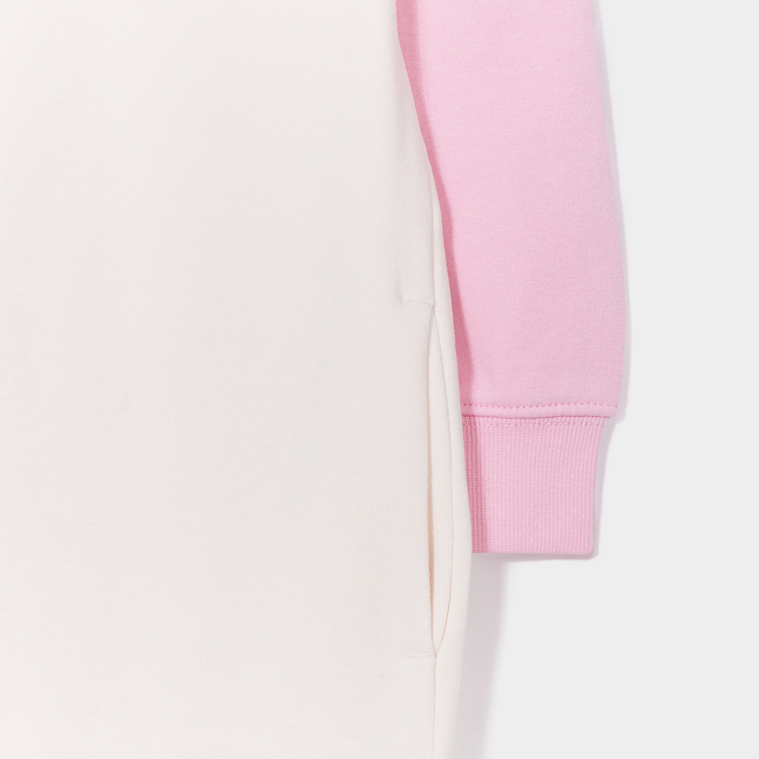 Robe sweat à capuche manches longues creme fille | La Halle