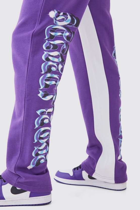 Lockere Jogginghose mit Chrom Print