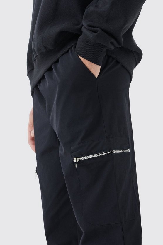 Slim-Fit Stretch Cargohose mit elastischem Bund