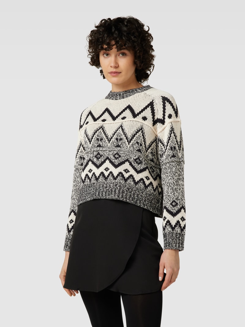 Strickpullover mit gerippten Abschlüssen Modell 'FROSTY' in offwhite