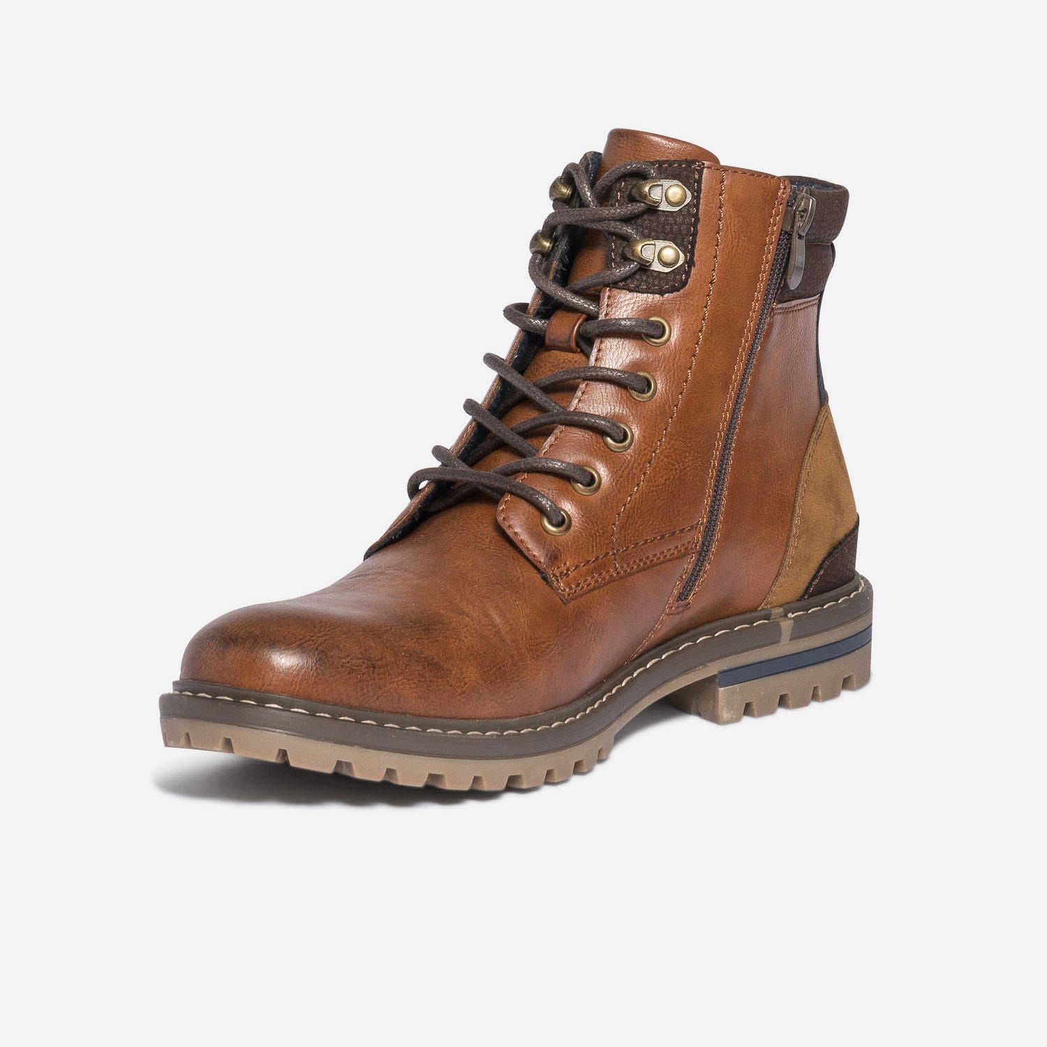 Boots à lacet cognac
