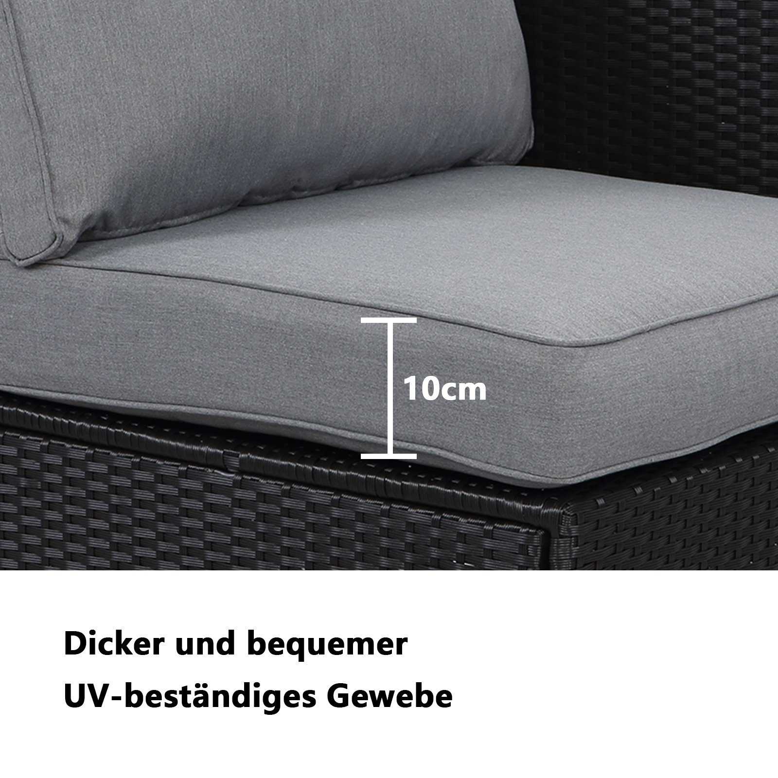 MeXo Loungeset Terrassenmöbel Balkonset, (Polyrattan Gartenmöbel Set, 1-tlg., 2-Sitzer Sofa), Balkon Garten Lounge-Set Sofa Sitzgruppe, Freie Kombination