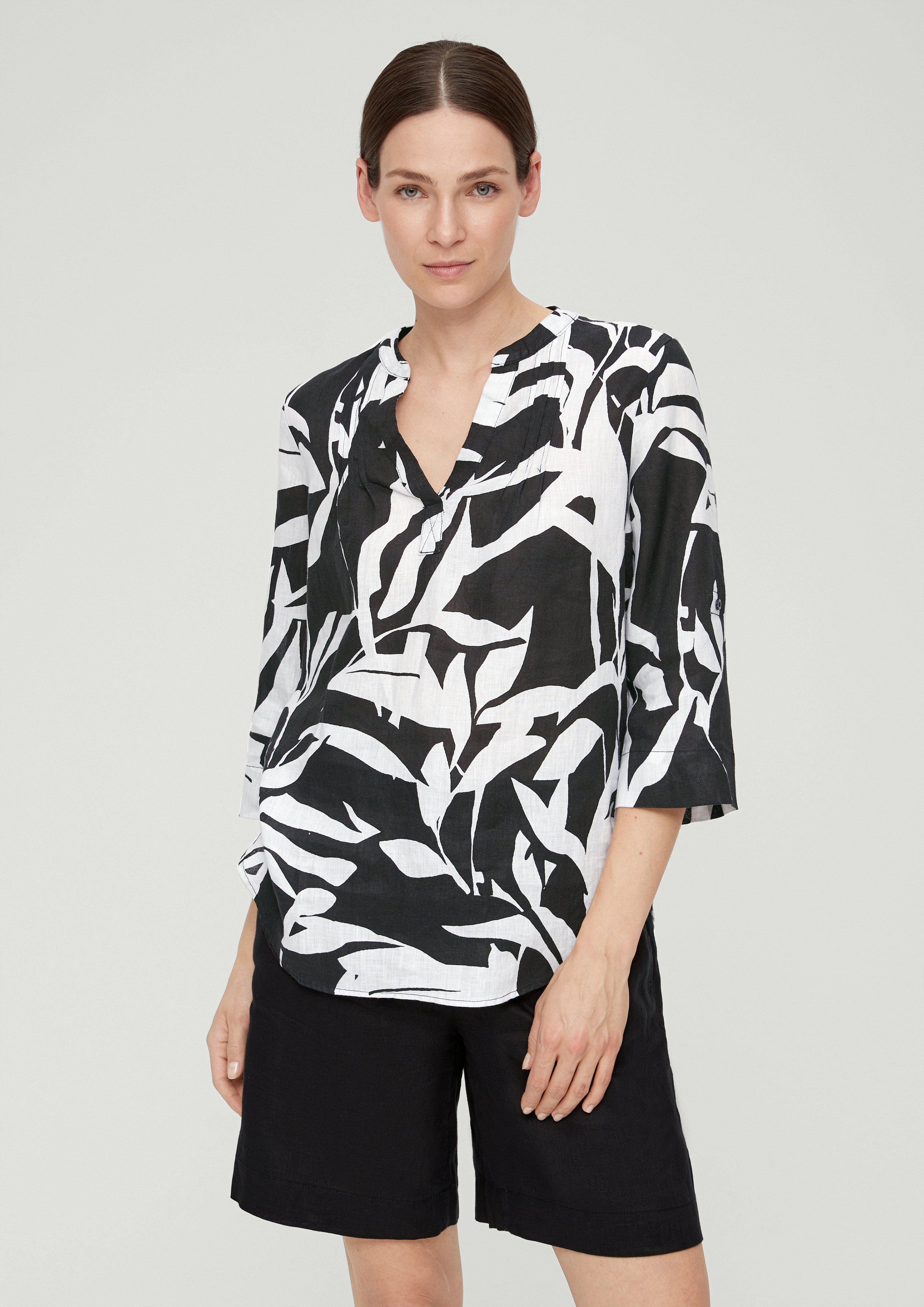 Leinenbluse mit Pintucks  2131860-99A3