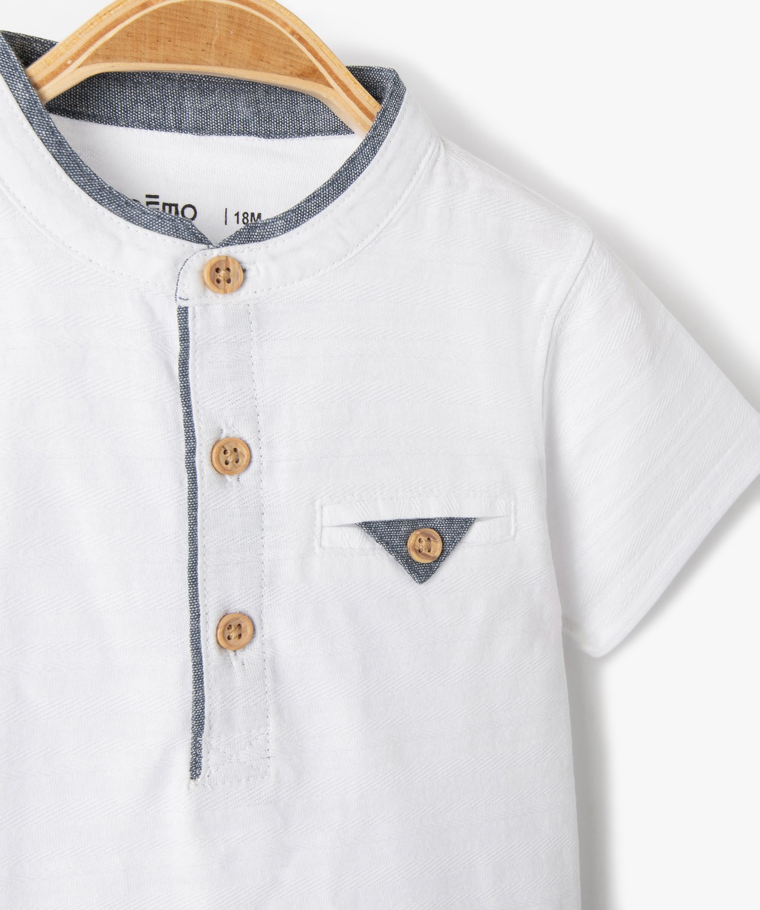 Polo bébé Garçon à col mao blanc | GEMO