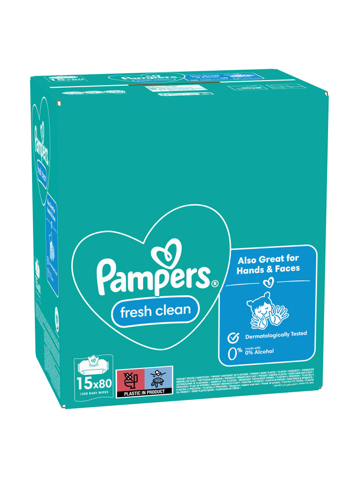 Pampers Pampers Fresh Clean Feuchttücher 15 Packungen = 1200 Feuchttücher günstig kaufen onesize