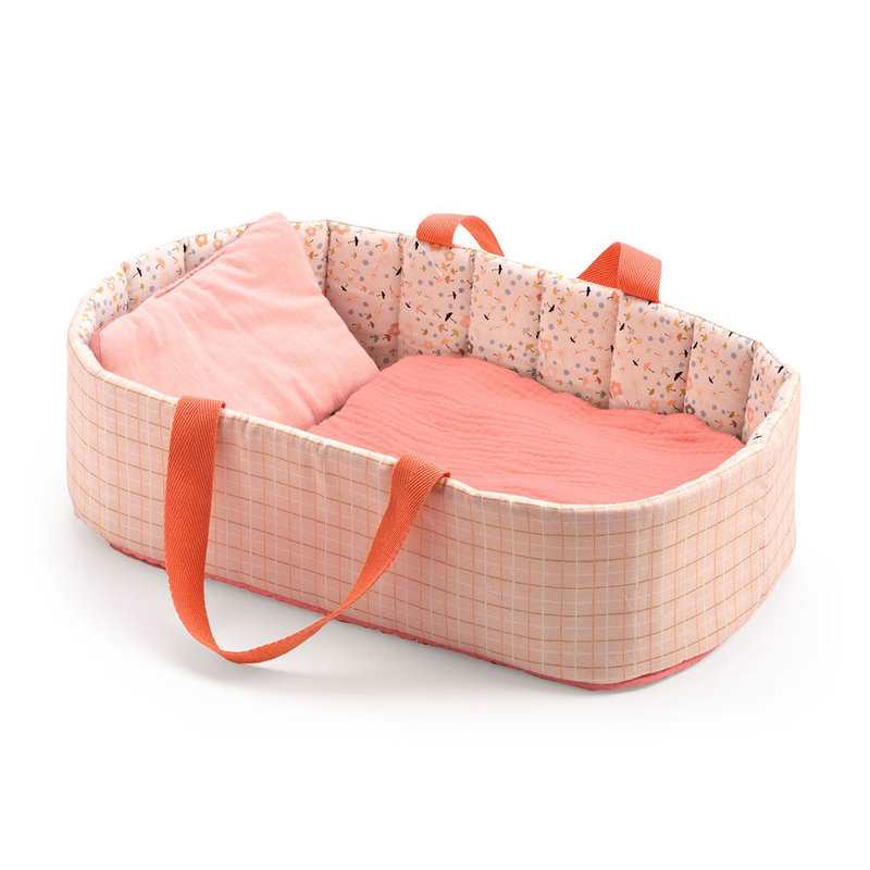 Couffin Pink Lines pour poupon 30 cm Djeco