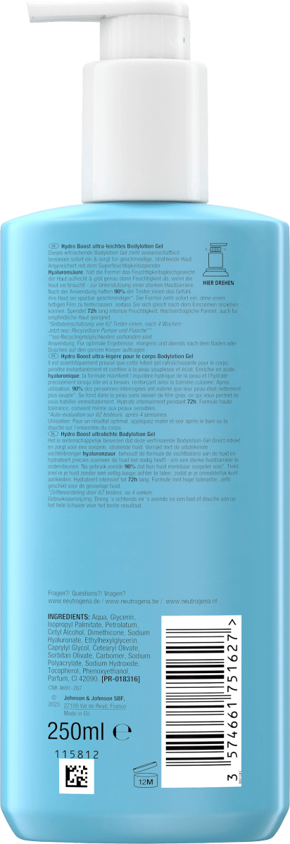 Bodylotion Gel Hydro Boost, 250 ml