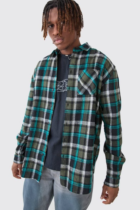 Tall kariertes Overshirt