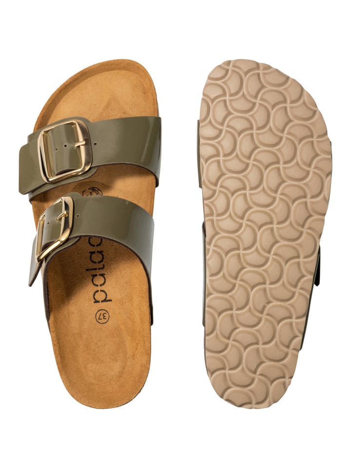 palado Pantoletten in Lack Creme Olive günstig kaufen