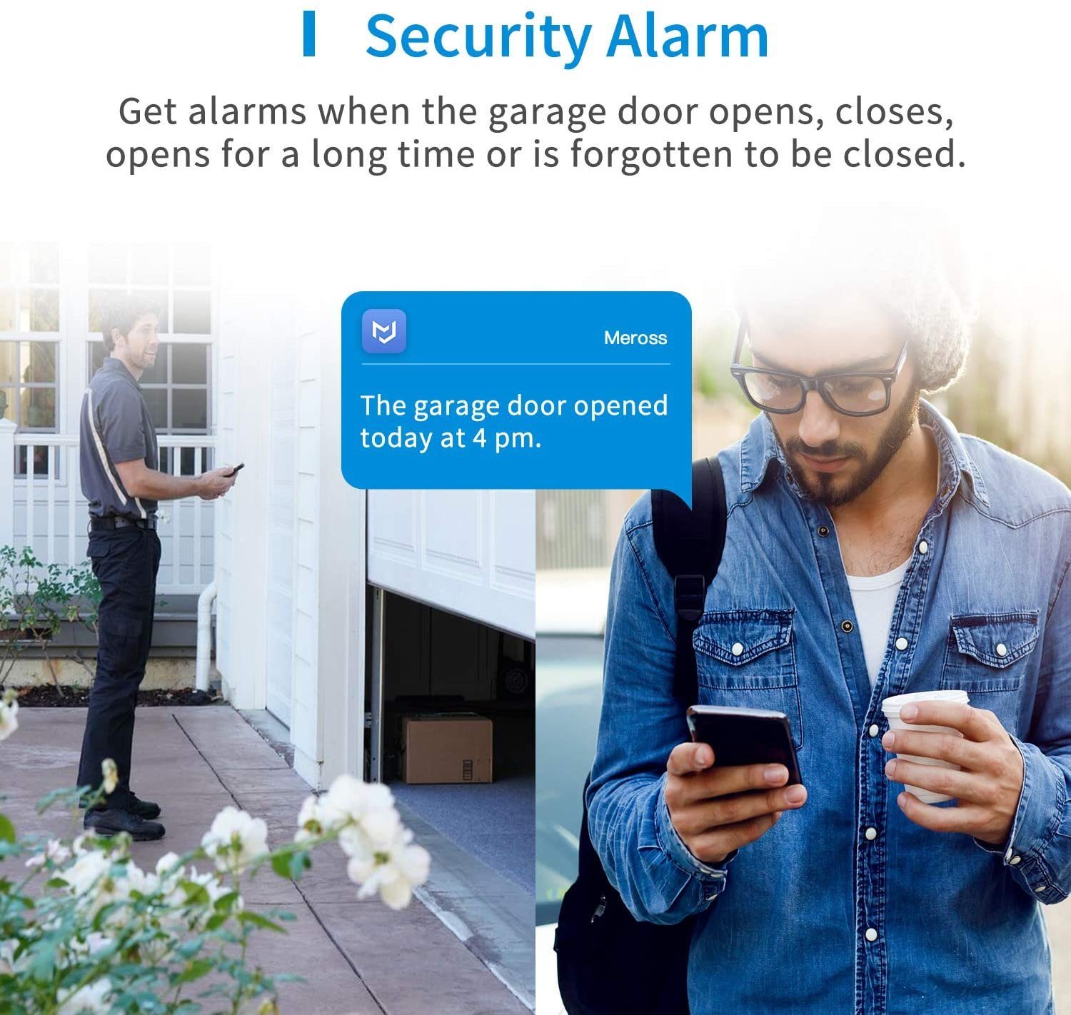 Meross Meross Smart WiFi Garage Door Opener - smarter Garagentor Öffner Smart-Home-Steuerelement, hochsensible Sensoren
