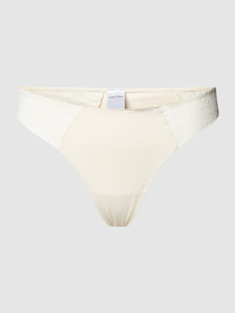 String mit Spitzenbesatz Modell 'THONG' in offwhite