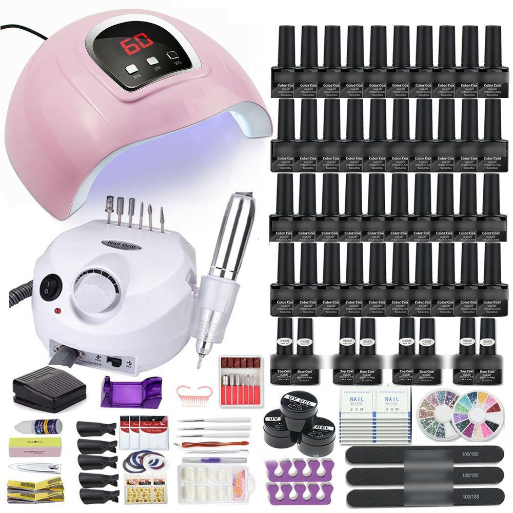 Scheiffy Nagellack-Set 10ml 48 Farben Nagellack Set 90 pcs, DIY Nail Art, Nail Art Set, 90-tlg., komplettes Set von Nail Art Tools für Anfänger/Professionelle Nail Art