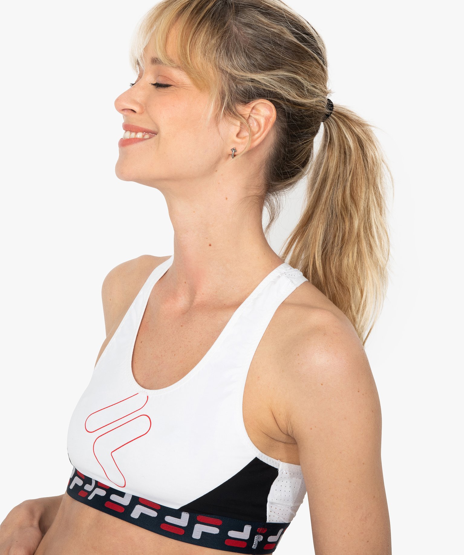 Brassière femme avec dos nageur perforé - Fila noir | GEMO