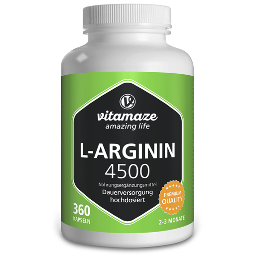 L-ARGININ HOCHDOSIERT 4.500 mg Kapseln  360 St  Kapseln