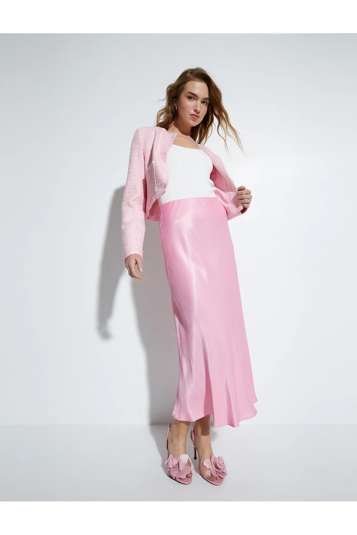 Koton  Midi-Satinrock mit normaler Taille