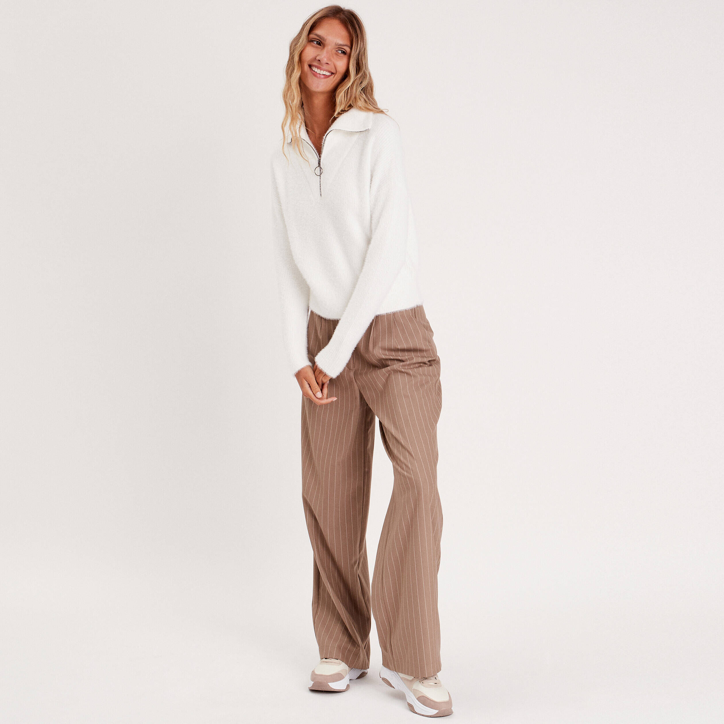 Pull col camionneur ecru femme | Cache Cache