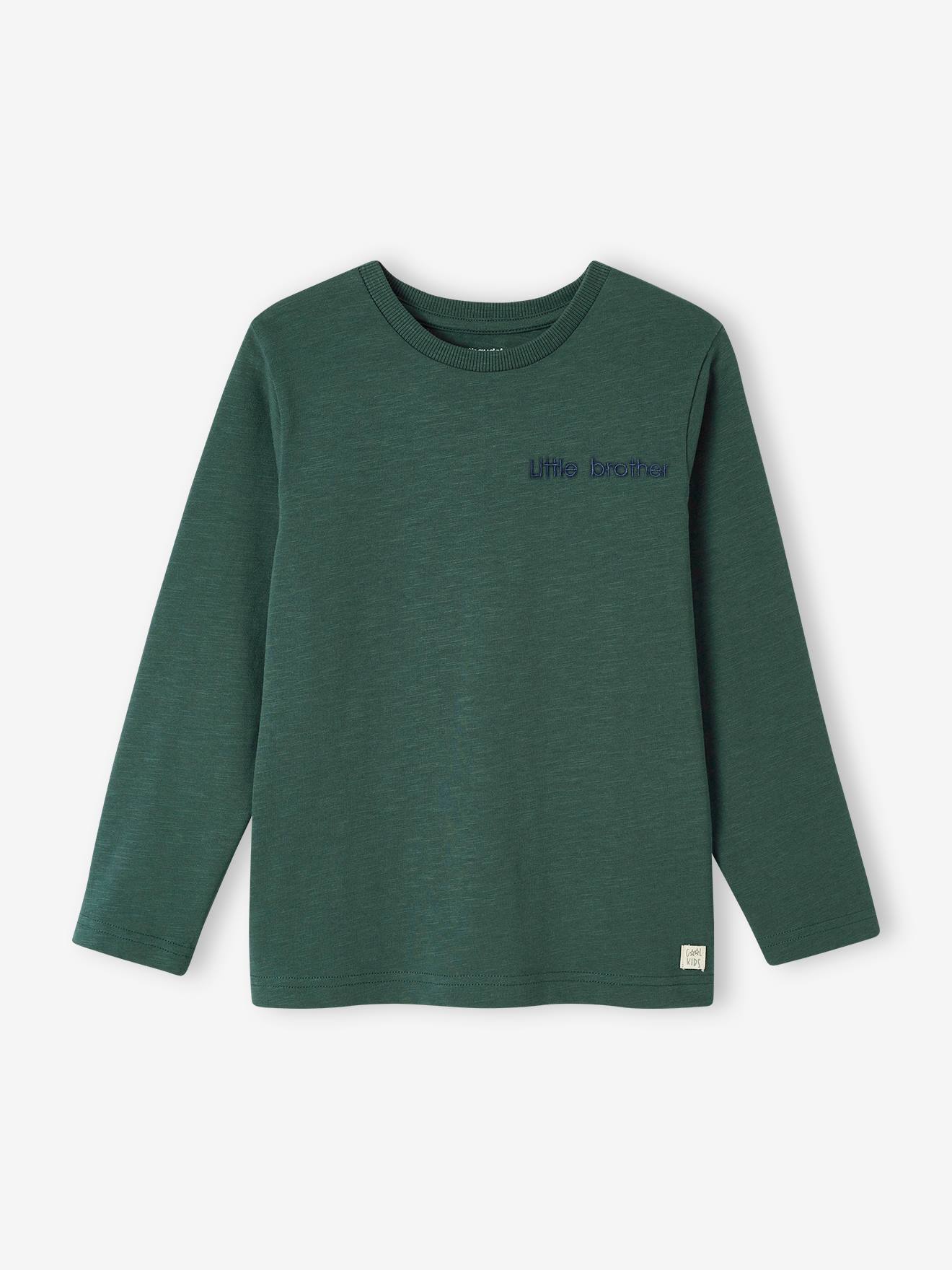 T-shirt couleur Basics personnalisable garçon manches longues ecru