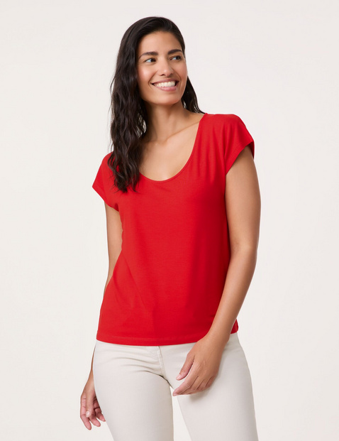 Figurumspielendes T-Shirt mit rundem Ausschnitt