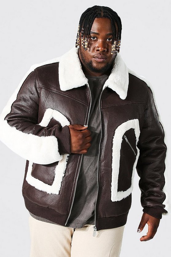 Plus Fliegerjacke in Lederoptik
