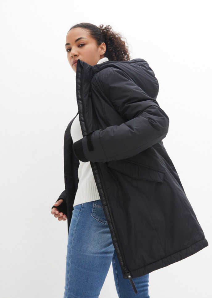 Hybrid-Thermoparka mit recycelter Daune, innen gesteppt