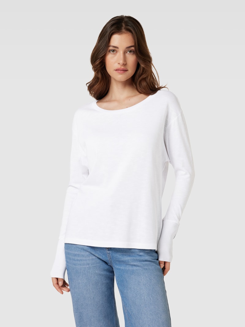 Longsleeve mit U-Boot-Ausschnitt in weiß