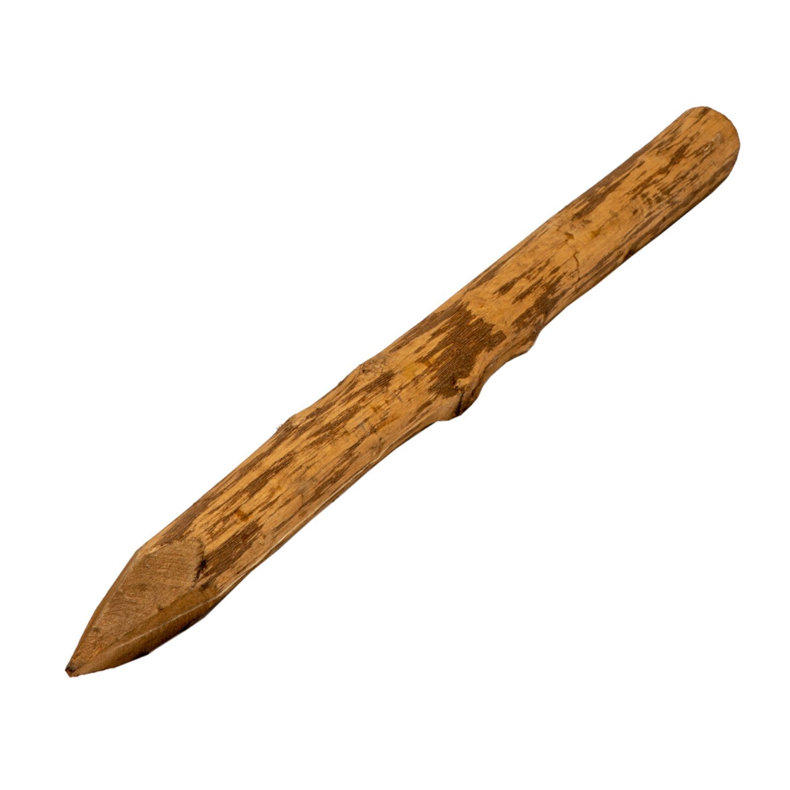 BooGardi Zaunpfosten Zaunpfahl Haselnuss imprägniert, (Baumpfahl spitz 90cm · viele Größen), Rundpfosten Staketenzaun Holzpfahl Palisade Garten