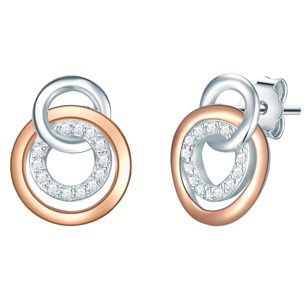 Rafaela Donata Puces d'oreilles en argent Argent sterling Oxyde de zirconium (CZ) en Argent Boucles d'oreilles