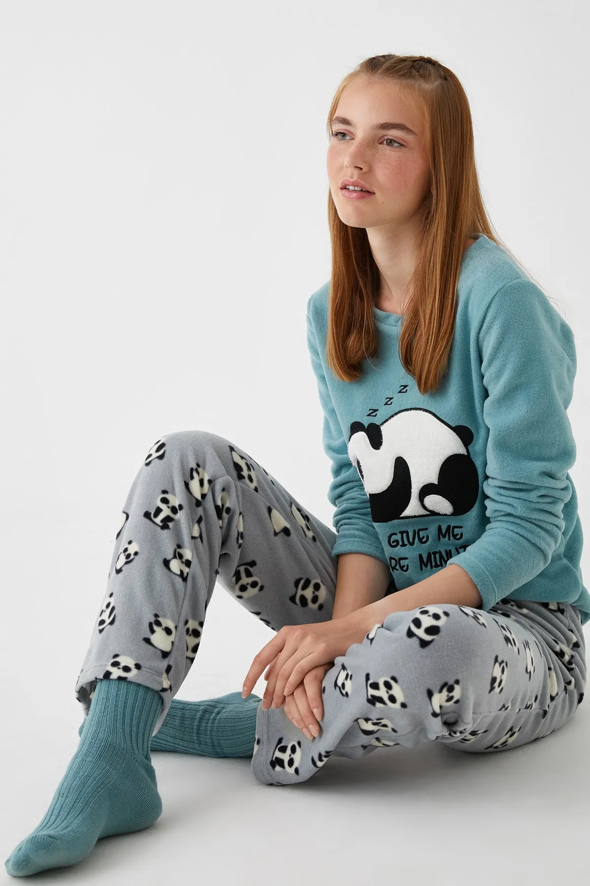 Koton  Grünes Pyjama-Set für Damen 3WLK40049MK