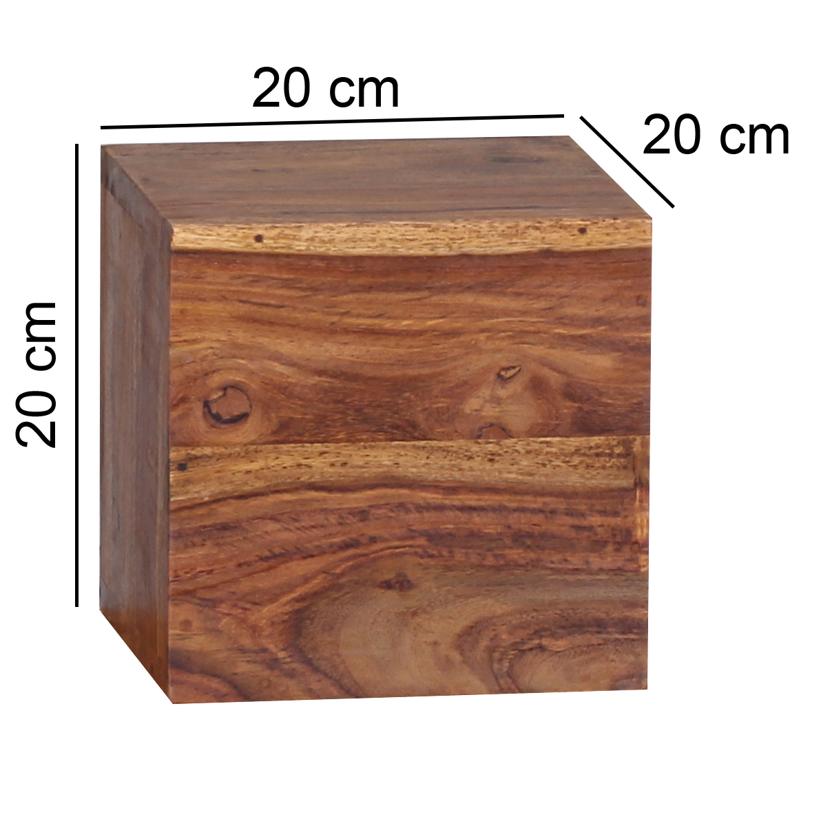 Wohnling Sheesham Massivholz Wandregal 4er Set Wandboard 25 cm und 20 cm Neu