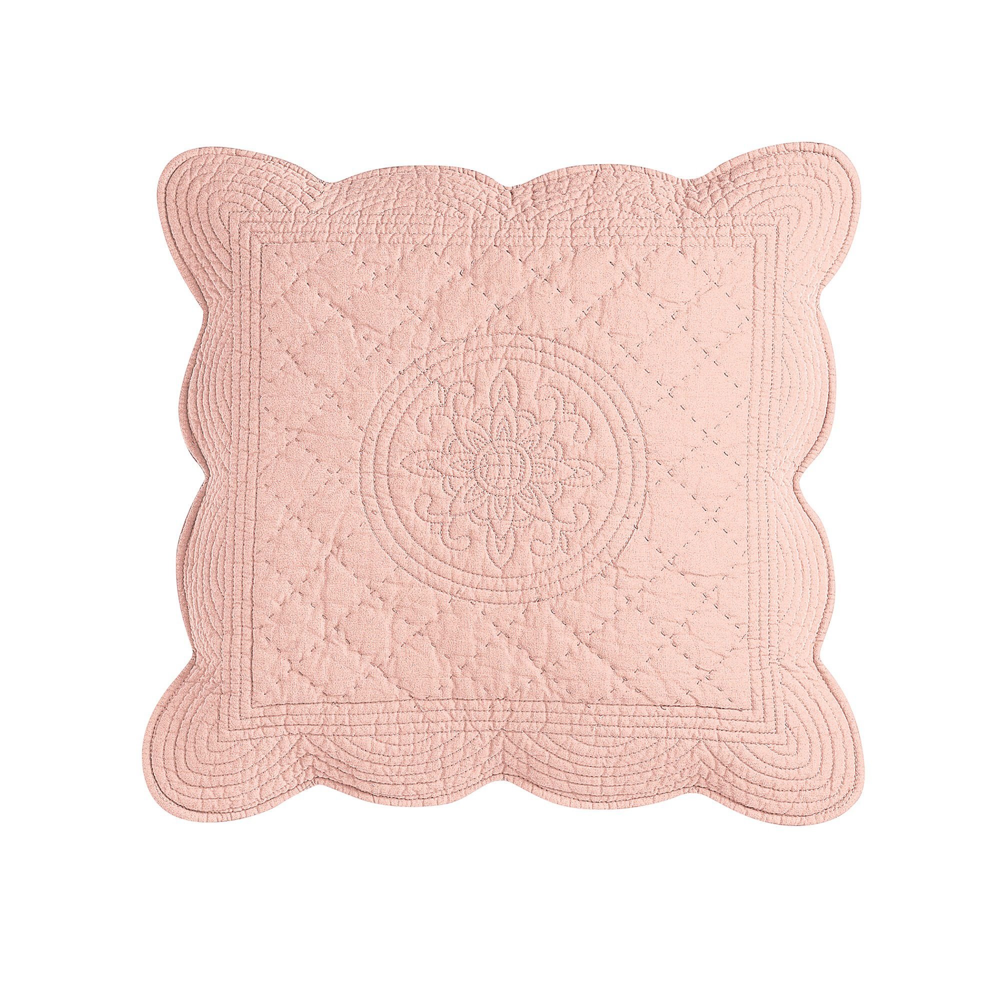 Housse coussin unie style boutis Cassandre
