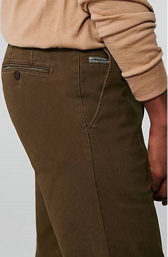 MEYER Chino-Hose Micro Print Baumwoll Twill Chino