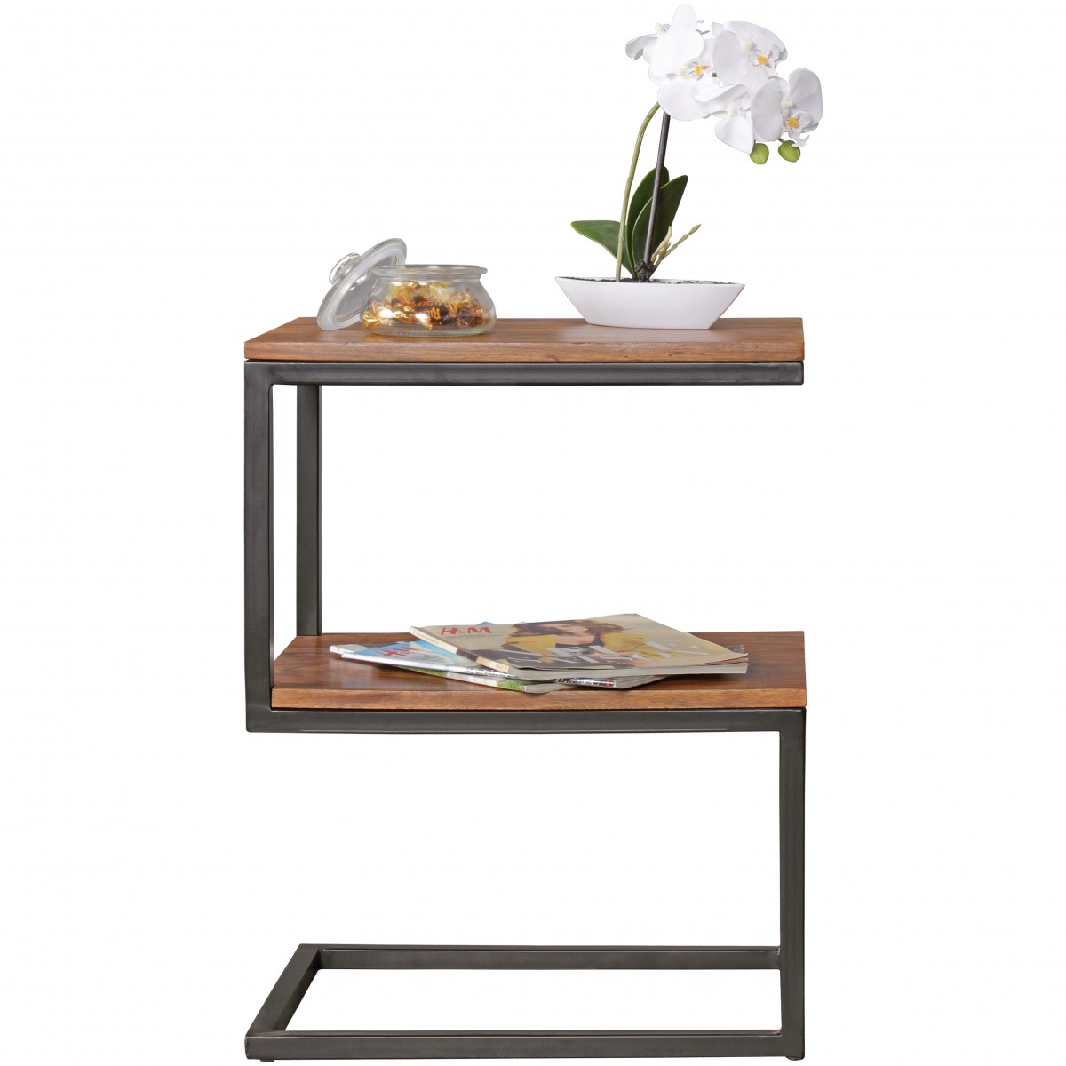 Wohnling Beistelltisch AKOLA S-Form Sheesham