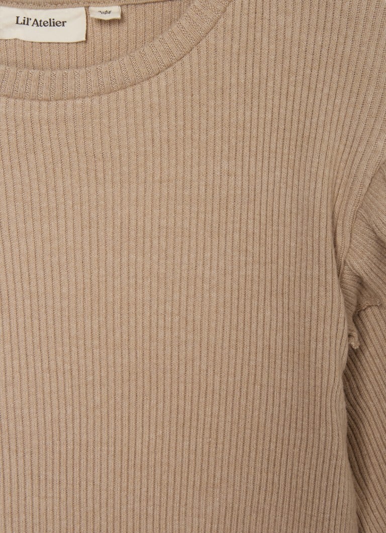 Lil 'Atelier Rib-adīta garroku krekls ar volāniem