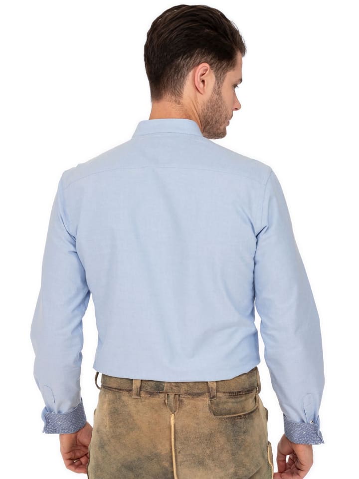 Almsach Stehkragenhemd LF935SK in blau günstig kaufen