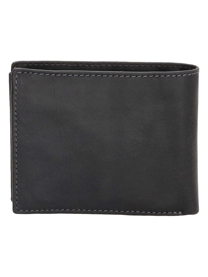HIDE & STITCHES Leder-Geldbörse in Schwarz - (B)8,5 x (H)10 x (T)1,5 cm günstig kaufen onesize