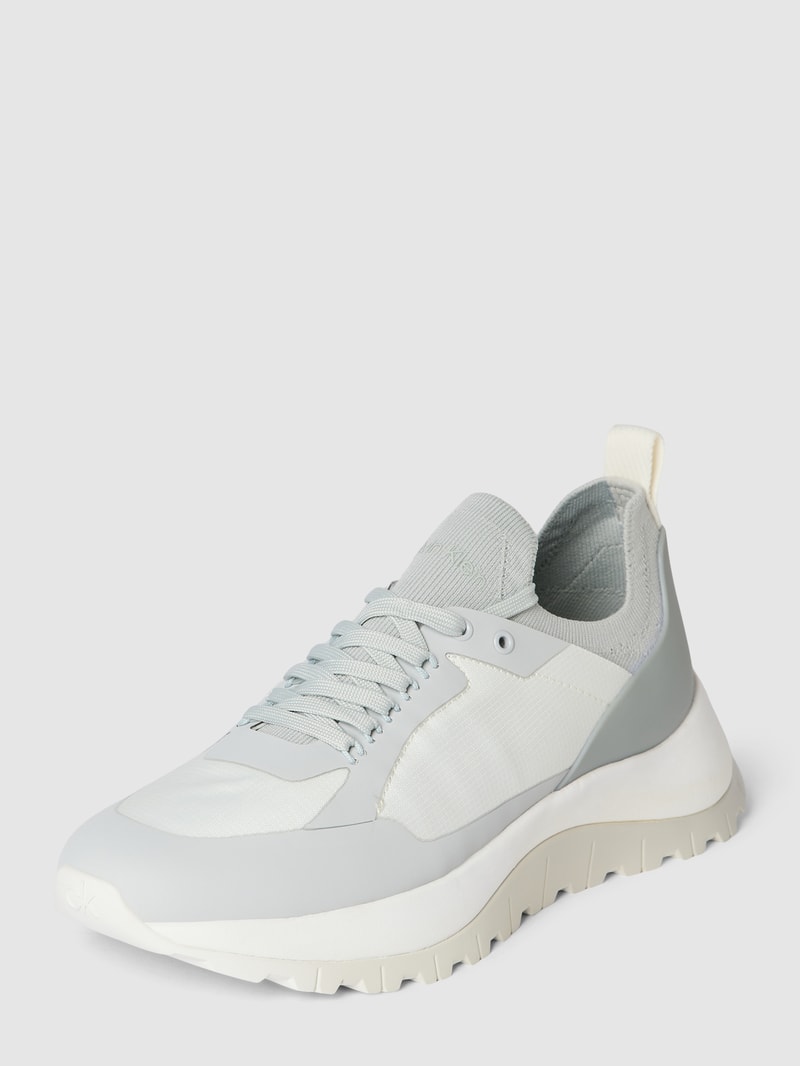 Sock-Sneaker mit Label-Print Modell 'KNIT RUNNER DYNAMIC LACE' in hellgrau
