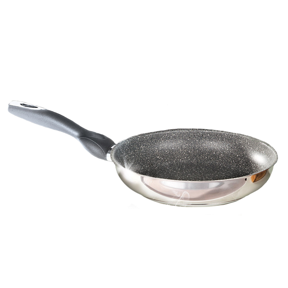 Lumenflon Carretta Edelstahlpfanne Salerno mit Softtouchgriff Granitoptik, Ø 24 cm
