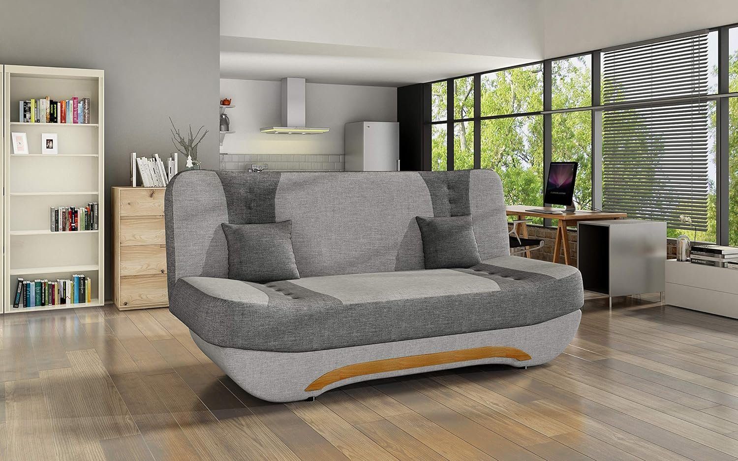 MOEBLO Schlafsofa Feba, Couch für Wohnzimmer, Schlafsofa Federkern Sofagarnitur Polstersofa Wohnlandschaft, mit Schlaffunktion und Bettkasten