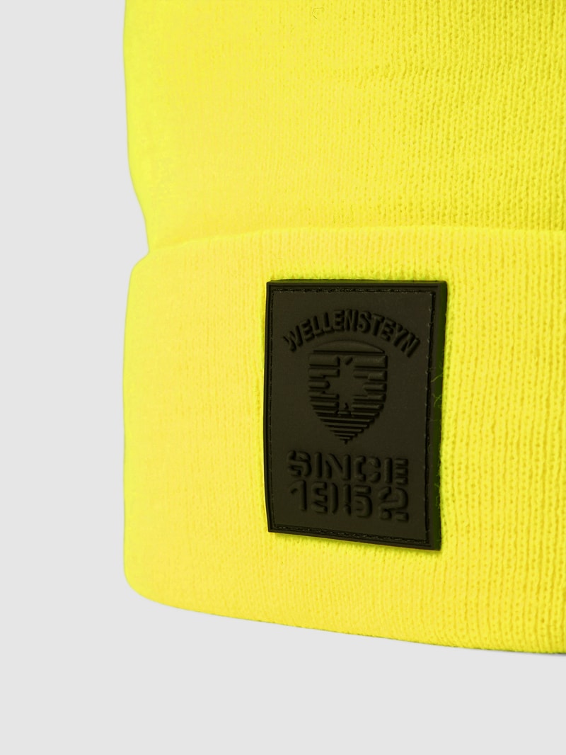 Beanie mit Label-Patch Modell 'BEN' in gelb