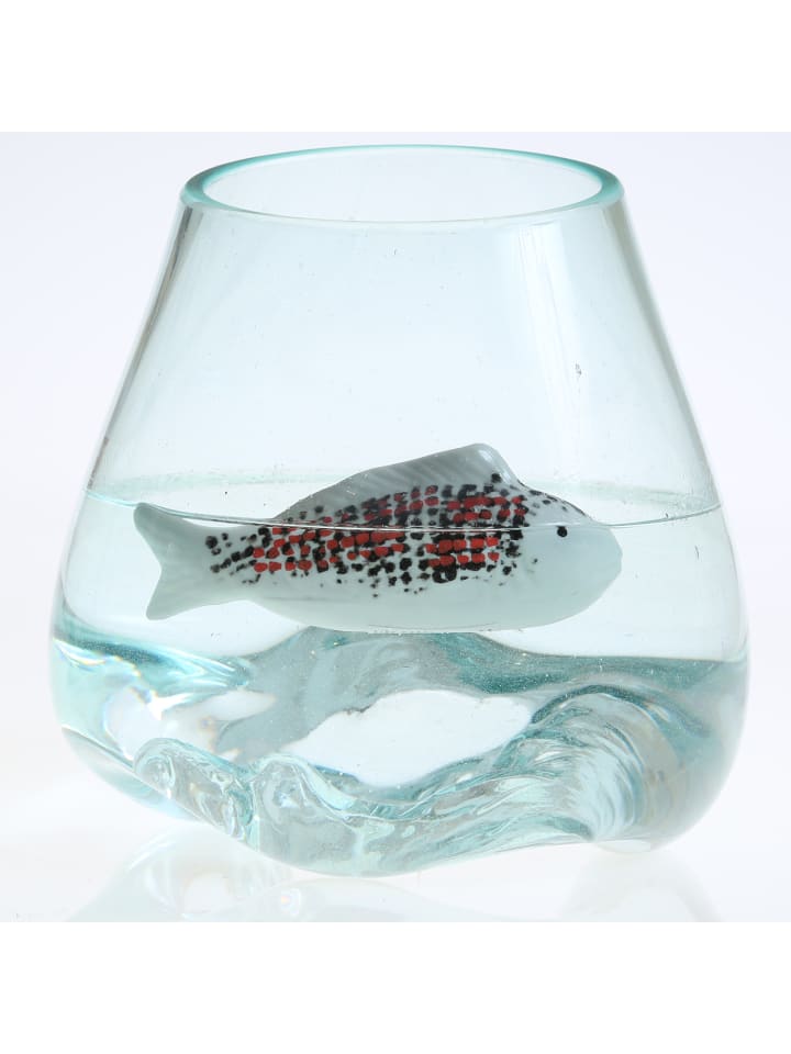 MARELIDA Teichdeko Fisch Dekofigur schwimmend Porzellan L: 15,5cm in weiß, rot günstig kaufen onesize