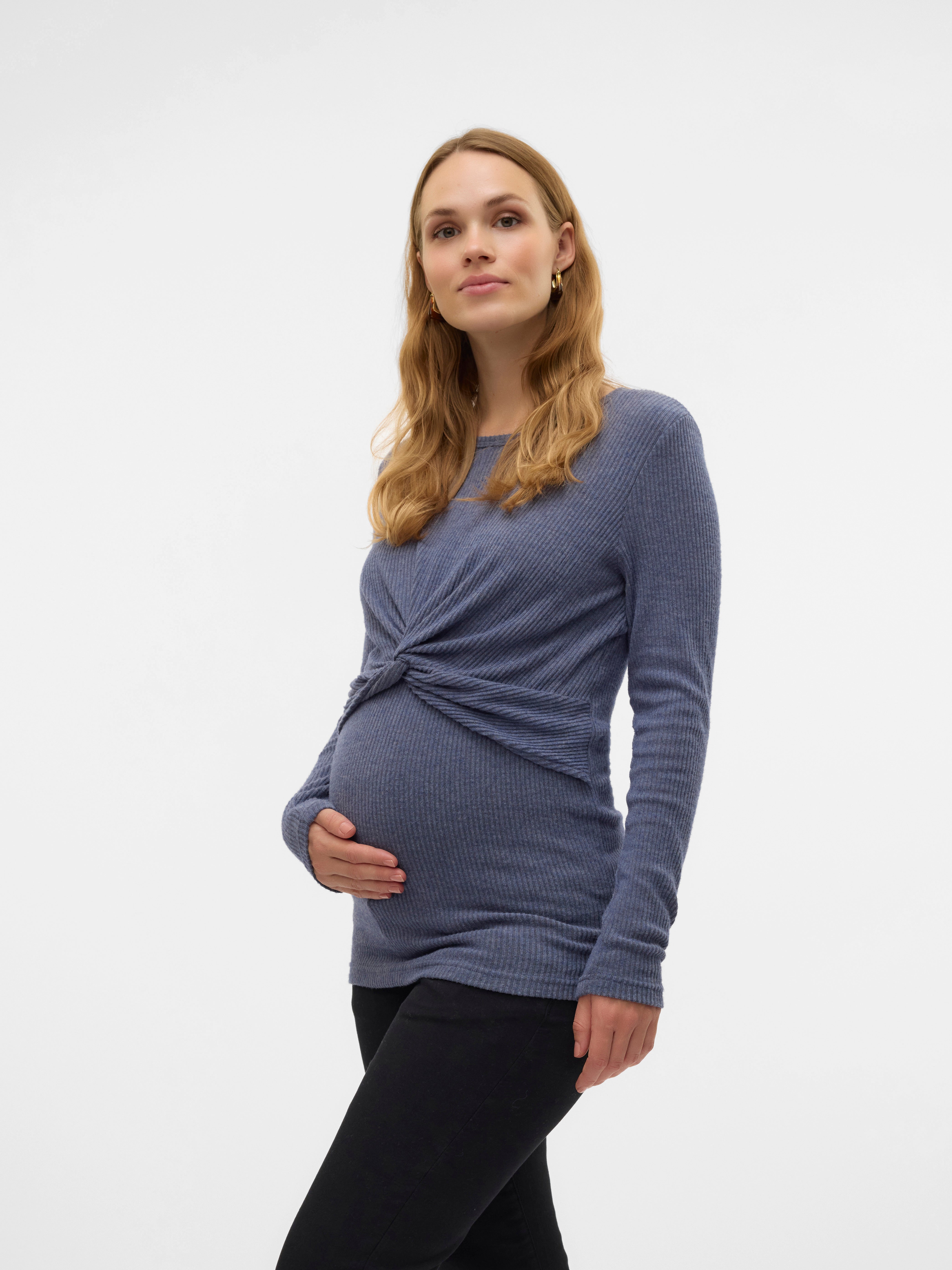 Normal geschnitten Rundhals Top