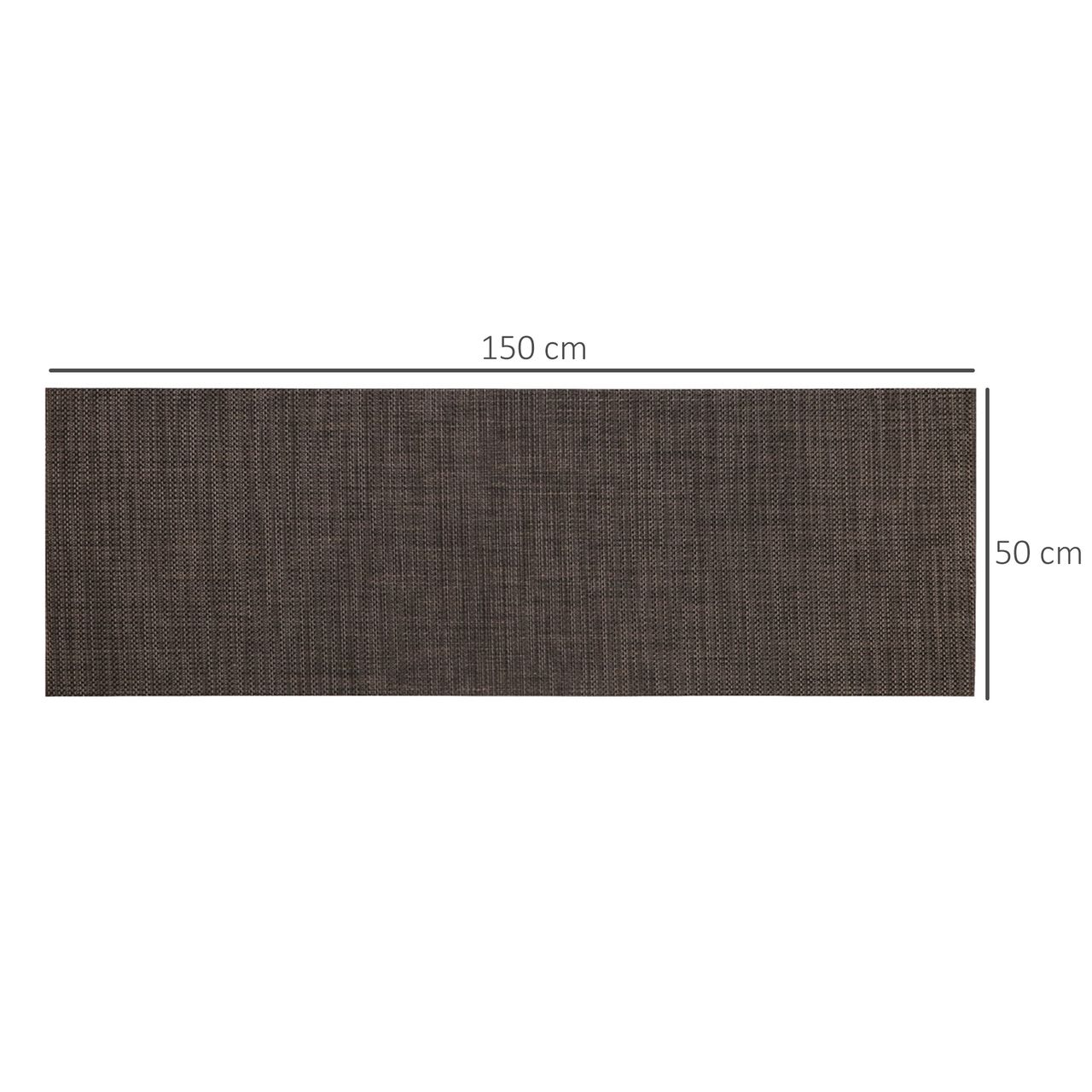 HOMCOM Küchenläufer Grau-Braun 50 x 150 cm
