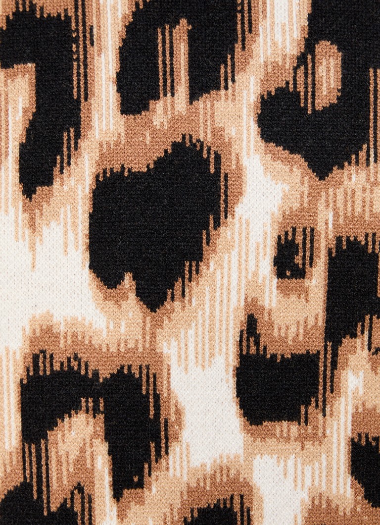 Gerry Weber Fine-knit sweater with leopard print and stand-up collar