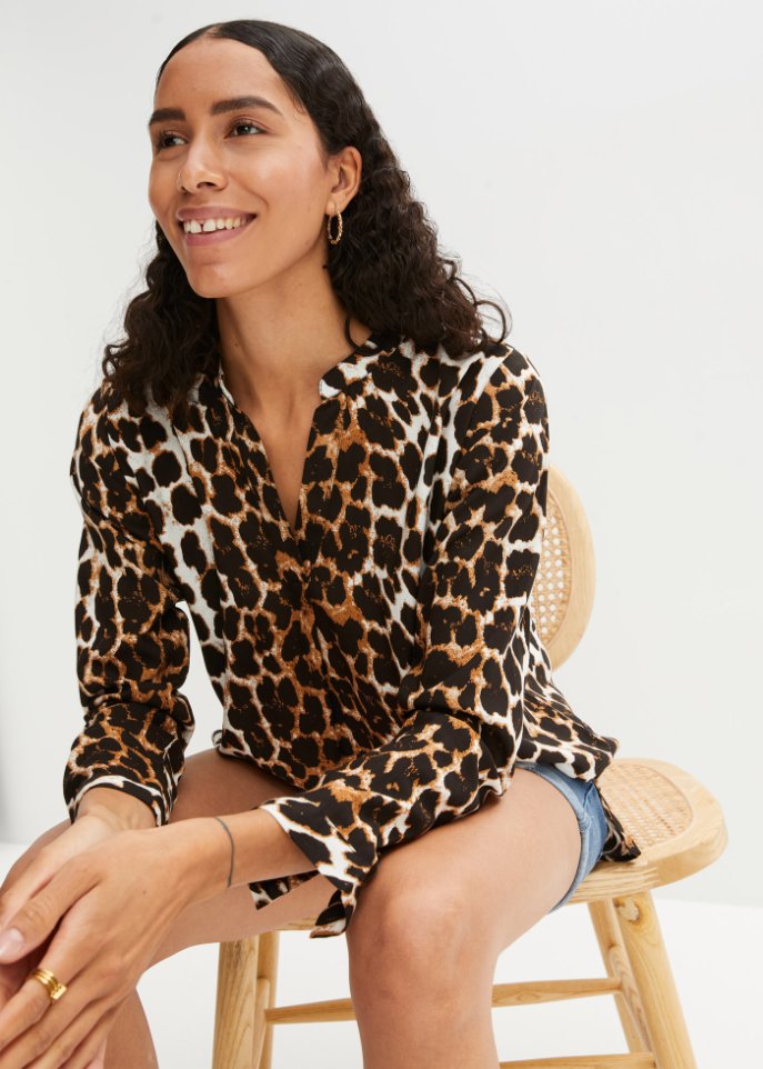 bedruckte Longbluse