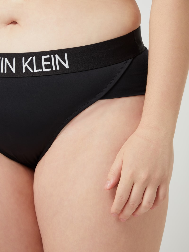 PLUS SIZE Bikini-Hose mit Logo in schwarz