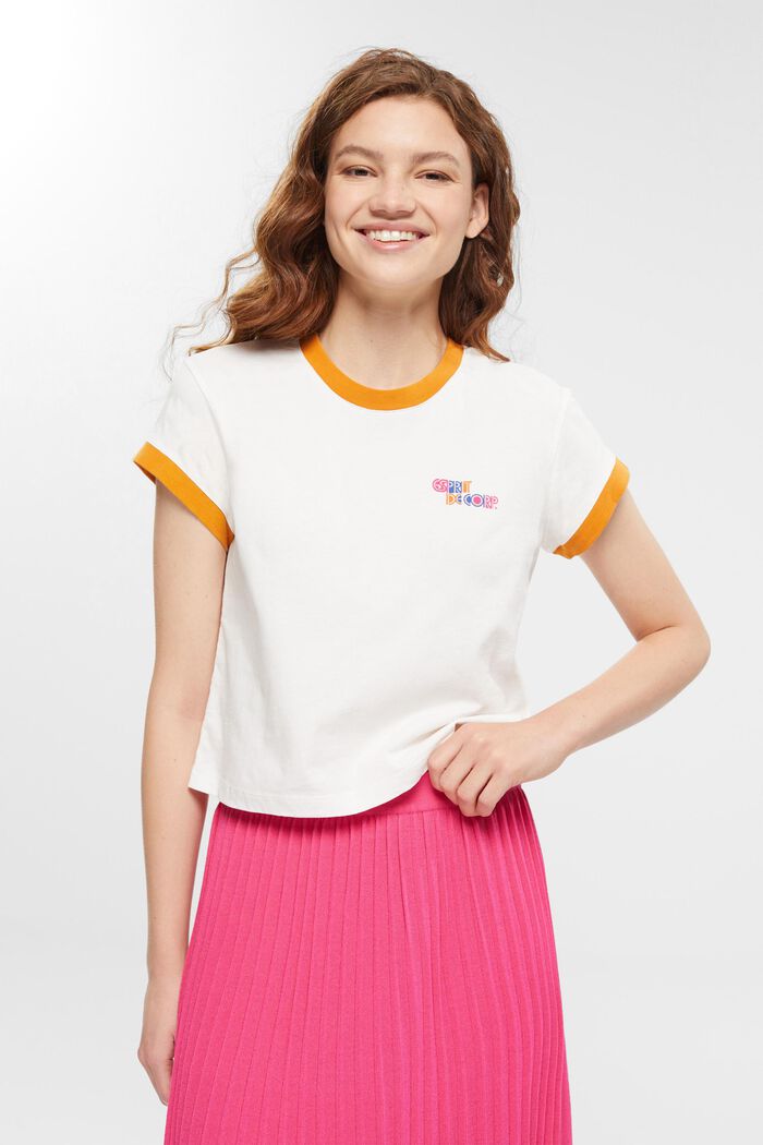 Verkürztes Logo-T-Shirt, 100% Baumwolle