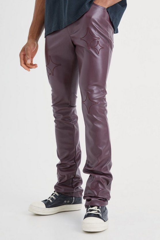 Skinny Schlaghose mit Applikation